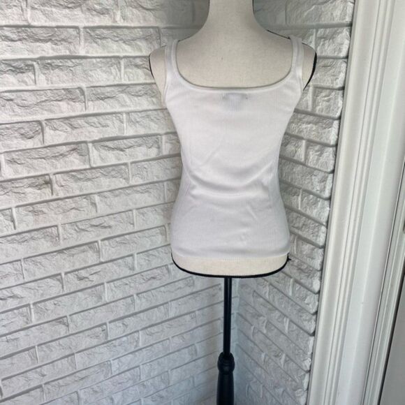White Ribbed Tank Top - Picture 4 of 5